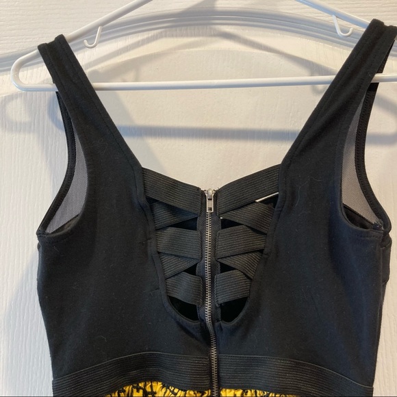 Material Girl Yellow pattern bustier top stretch dress Size S - Picture 3 of 4